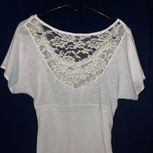 Lacy back fitted shirt